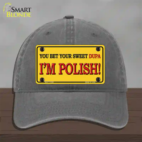 Im Polish Yellow Novelty License Plate Hat Unconstructed Cotton / Charcoal