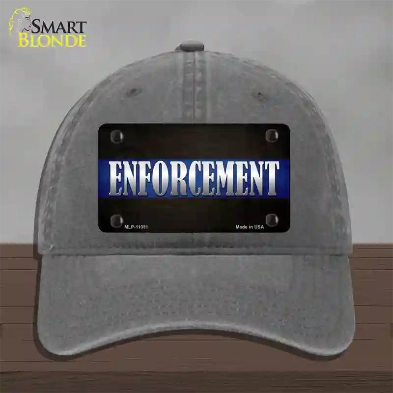 Enforcement Novelty License Plate Hat Unconstructed Cotton / Charcoal