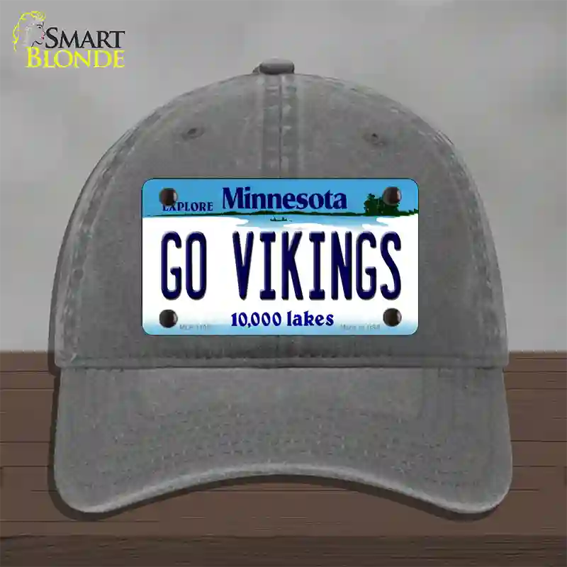 Go Vikings Minnesota Novelty License Plate Hat Unconstructed Cotton / Charcoal