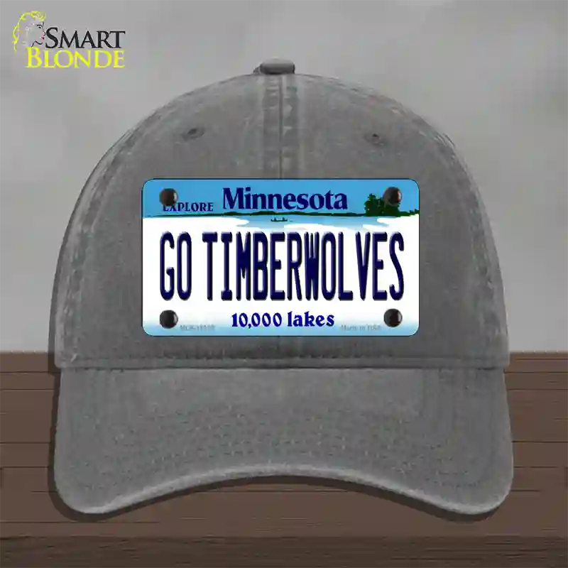 Go Timberwolves Minnesota State Novelty License Plate Hat Unconstructed Cotton / Charcoal