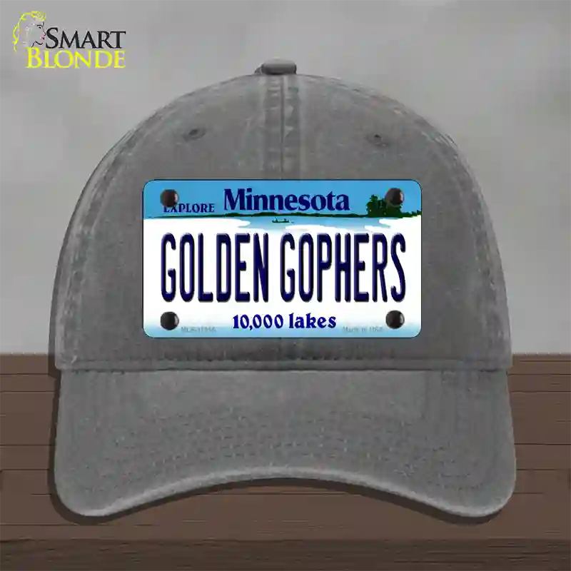 Golden Gophers Minnesota State Novelty License Plate Hat Unconstructed Cotton / Charcoal