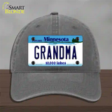 Grandma Minnesota State Novelty License Plate Hat Unconstructed Cotton / Charcoal