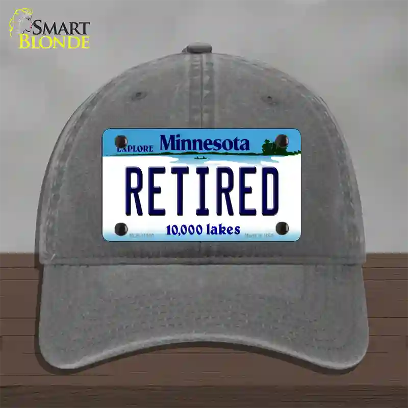 Retired Minnesota State Novelty License Plate Hat Unconstructed Cotton / Charcoal