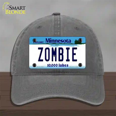 Zombie Minnesota State Novelty License Plate Hat Unconstructed Cotton / Charcoal