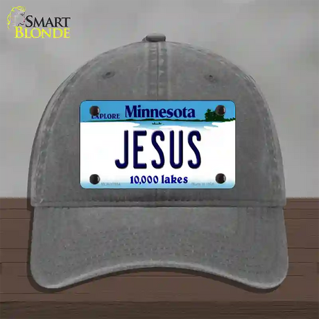 Jesus Minnesota State Novelty License Plate Hat Unconstructed Cotton / Charcoal