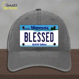 Blessed Minnesota State Novelty License Plate Hat Unconstructed Cotton / Charcoal