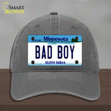 Bad Boy Minnesota State Novelty License Plate Hat Unconstructed Cotton / Charcoal