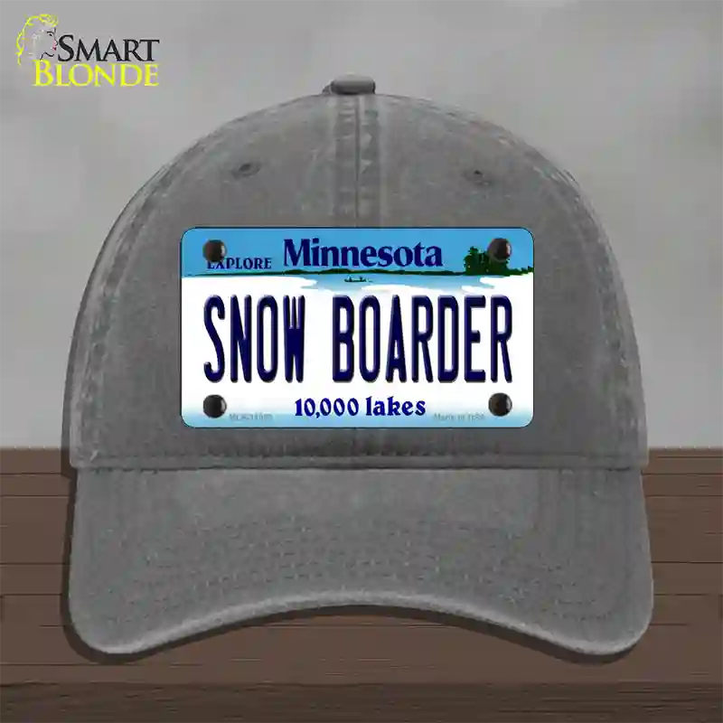 Snow Boarder Minnesota State Novelty License Plate Hat Unconstructed Cotton / Charcoal