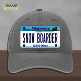 Snow Boarder Minnesota State Novelty License Plate Hat Unconstructed Cotton / Charcoal