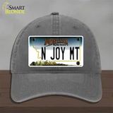 N Joy MT Montana State Novelty License Plate Hat Unconstructed Cotton / Charcoal