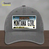 Montana Girl State Novelty License Plate Hat Unconstructed Cotton / Charcoal