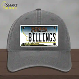 Billings Montana State Novelty License Plate Hat Unconstructed Cotton / Charcoal