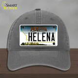 Helena Montana State Novelty License Plate Hat Unconstructed Cotton / Charcoal