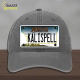 Kalispell Montana State Novelty License Plate Hat Unconstructed Cotton / Charcoal