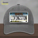 Livingston Montana State Novelty License Plate Hat Unconstructed Cotton / Charcoal