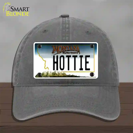 Hottie Montana State Novelty License Plate Hat Unconstructed Cotton / Charcoal