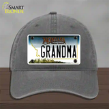 Grandma Montana State Novelty License Plate Hat Unconstructed Cotton / Charcoal