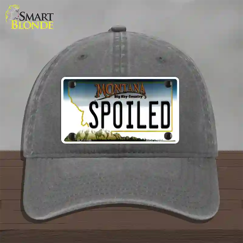 Spoiled Montana State Novelty License Plate Hat Unconstructed Cotton / Charcoal