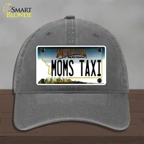 Moms Taxi Montana State Novelty License Plate Hat Unconstructed Cotton / Charcoal