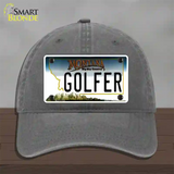 Golfer Montana State Novelty License Plate Hat Unconstructed Cotton / Charcoal