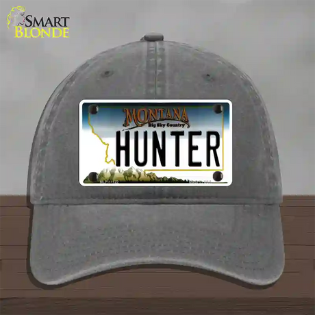 Hunter Montana State Novelty License Plate Hat Unconstructed Cotton / Charcoal