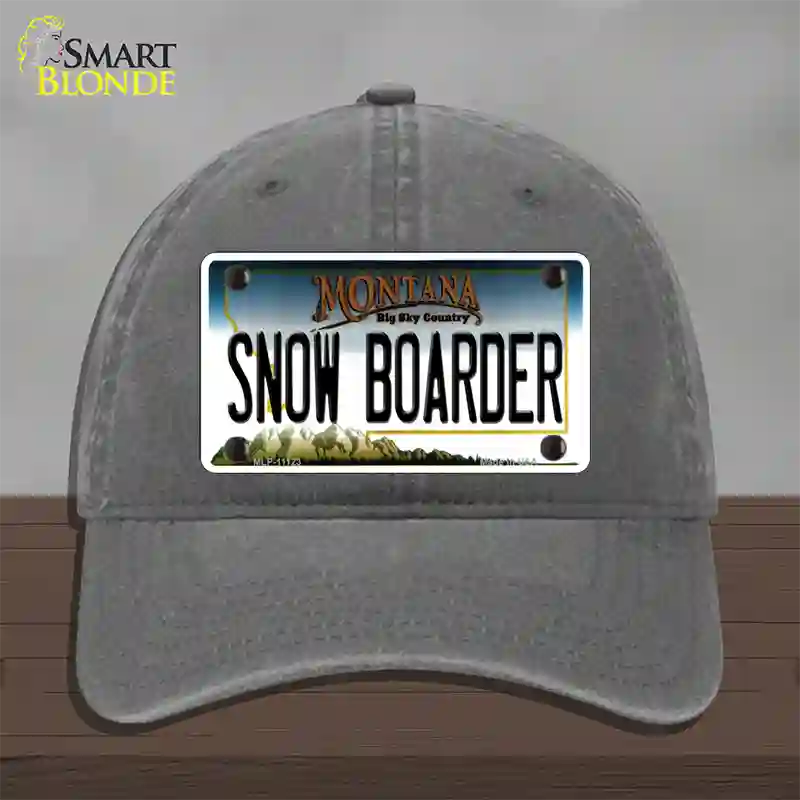 Snow Boarder Montana State Novelty License Plate Hat Unconstructed Cotton / Charcoal