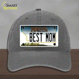 Best Mom Montana State Novelty License Plate Hat Unconstructed Cotton / Charcoal