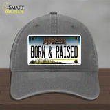 Born and Raised Montana State Novelty License Plate Hat Unconstructed Cotton / Charcoal