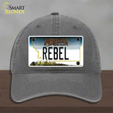 Rebel Montana State Novelty License Plate Hat Unconstructed Cotton / Charcoal