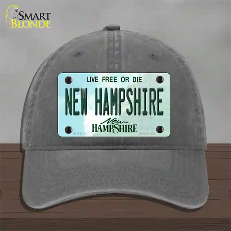 New Hampshire State Novelty License Plate Hat Unconstructed Cotton / Charcoal