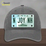 N Joy NH New Hampshire State Novelty License Plate Hat Unconstructed Cotton / Charcoal