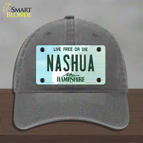 Nashua New Hampshire State Novelty License Plate Hat Unconstructed Cotton / Charcoal