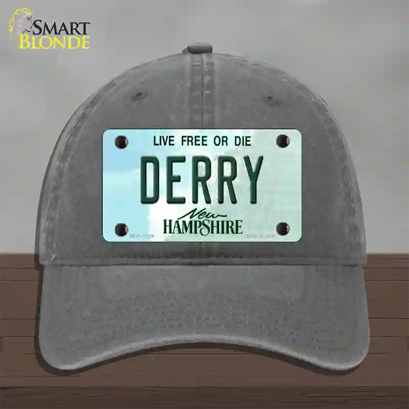 Derry New Hampshire State Novelty License Plate Hat Unconstructed Cotton / Charcoal