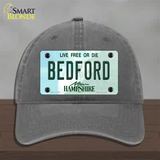 Bedford New Hampshire State Novelty License Plate Hat Unconstructed Cotton / Charcoal