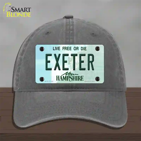 Exeter New Hampshire State Novelty License Plate Hat Unconstructed Cotton / Charcoal