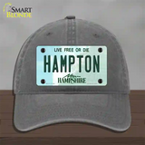 Hampton New Hampshire State Novelty License Plate Hat Unconstructed Cotton / Charcoal