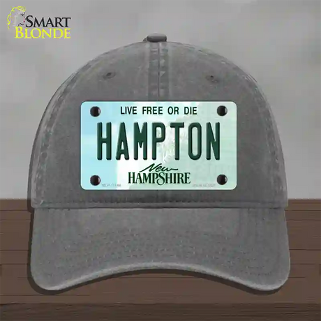 Hampton New Hampshire State Novelty License Plate Hat Unconstructed Cotton / Charcoal