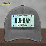 Durham New Hampshire State Novelty License Plate Hat Unconstructed Cotton / Charcoal