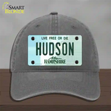 Hudson New Hampshire State Novelty License Plate Hat Unconstructed Cotton / Charcoal