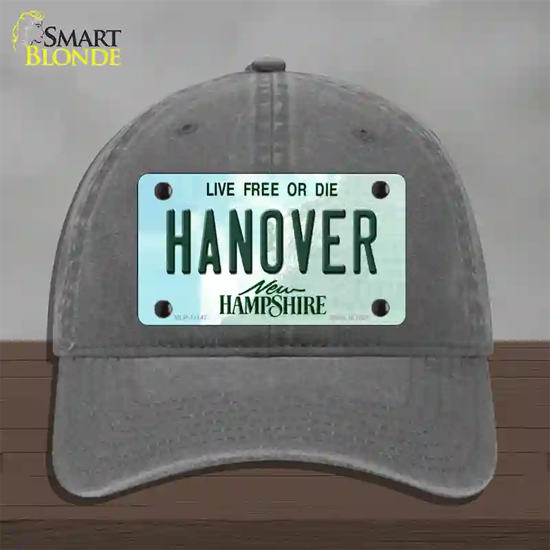 Hanover New Hampshire State Novelty License Plate Hat Unconstructed Cotton / Charcoal