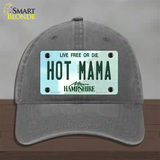 Hot Mama New Hampshire State Novelty License Plate Hat Unconstructed Cotton / Charcoal