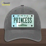 Princess New Hampshire State Novelty License Plate Hat Unconstructed Cotton / Charcoal