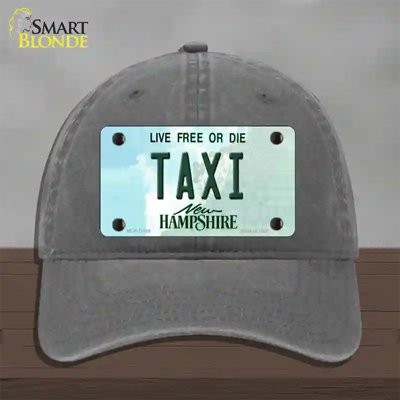 Taxi New Hampshire State Novelty License Plate Hat Unconstructed Cotton / Charcoal