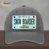 Snow Boarder New Hampshire State Novelty License Plate Hat Unconstructed Cotton / Charcoal