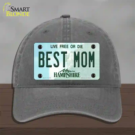 Best Mom New Hampshire State Novelty License Plate Hat Unconstructed Cotton / Charcoal