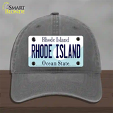 Rhode Island State Novelty License Plate Hat Unconstructed Cotton / Charcoal