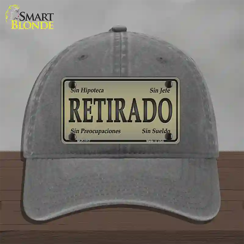 Retirado Novelty License Plate Hat Unconstructed Cotton / Charcoal