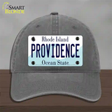 Providence Rhode Island State Novelty License Plate Hat Unconstructed Cotton / Charcoal