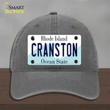 Cranston Rhode Island State Novelty License Plate Hat Unconstructed Cotton / Charcoal