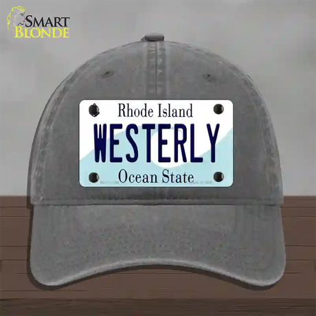 Westerly Rhode Island State Novelty License Plate Hat Unconstructed Cotton / Charcoal